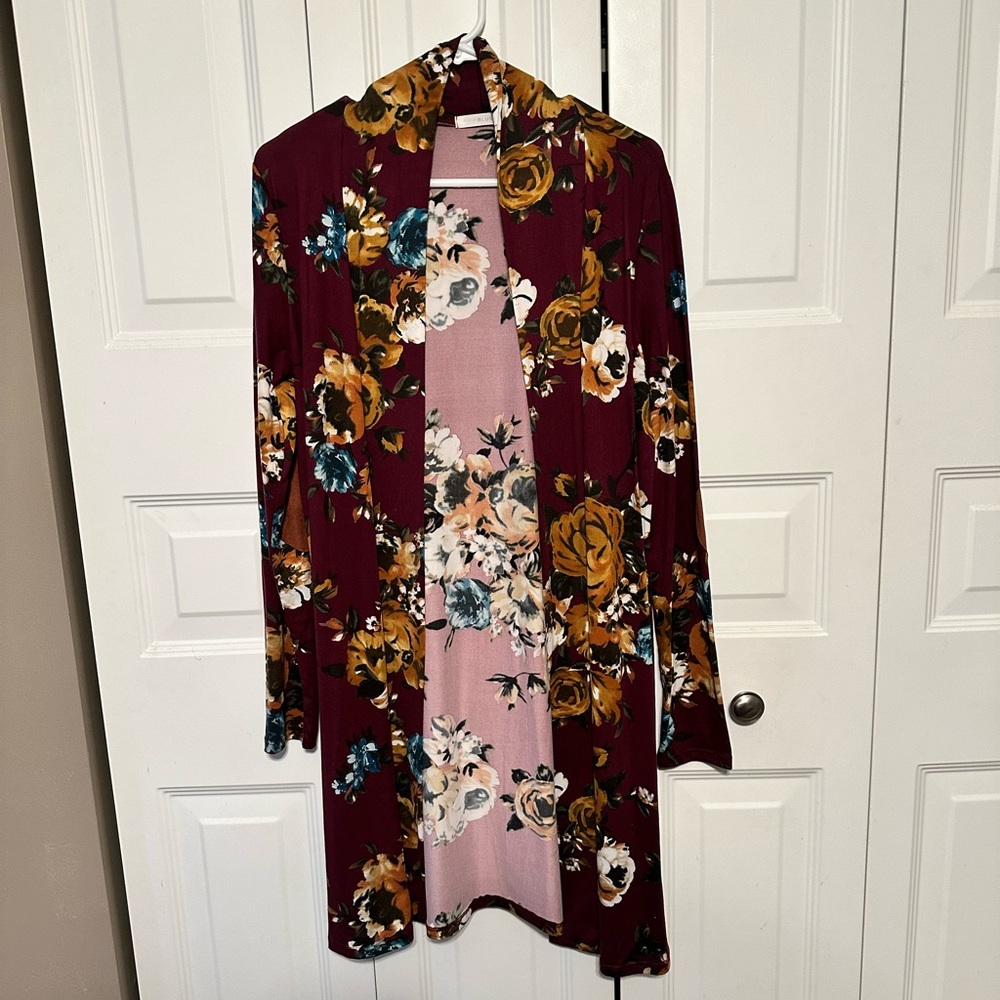 Pinkblush Floral Open Cardigan